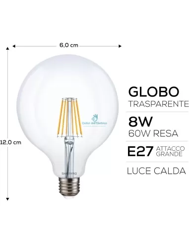 Shanyao 4794 filoled globe g125 e27 8w (60w)